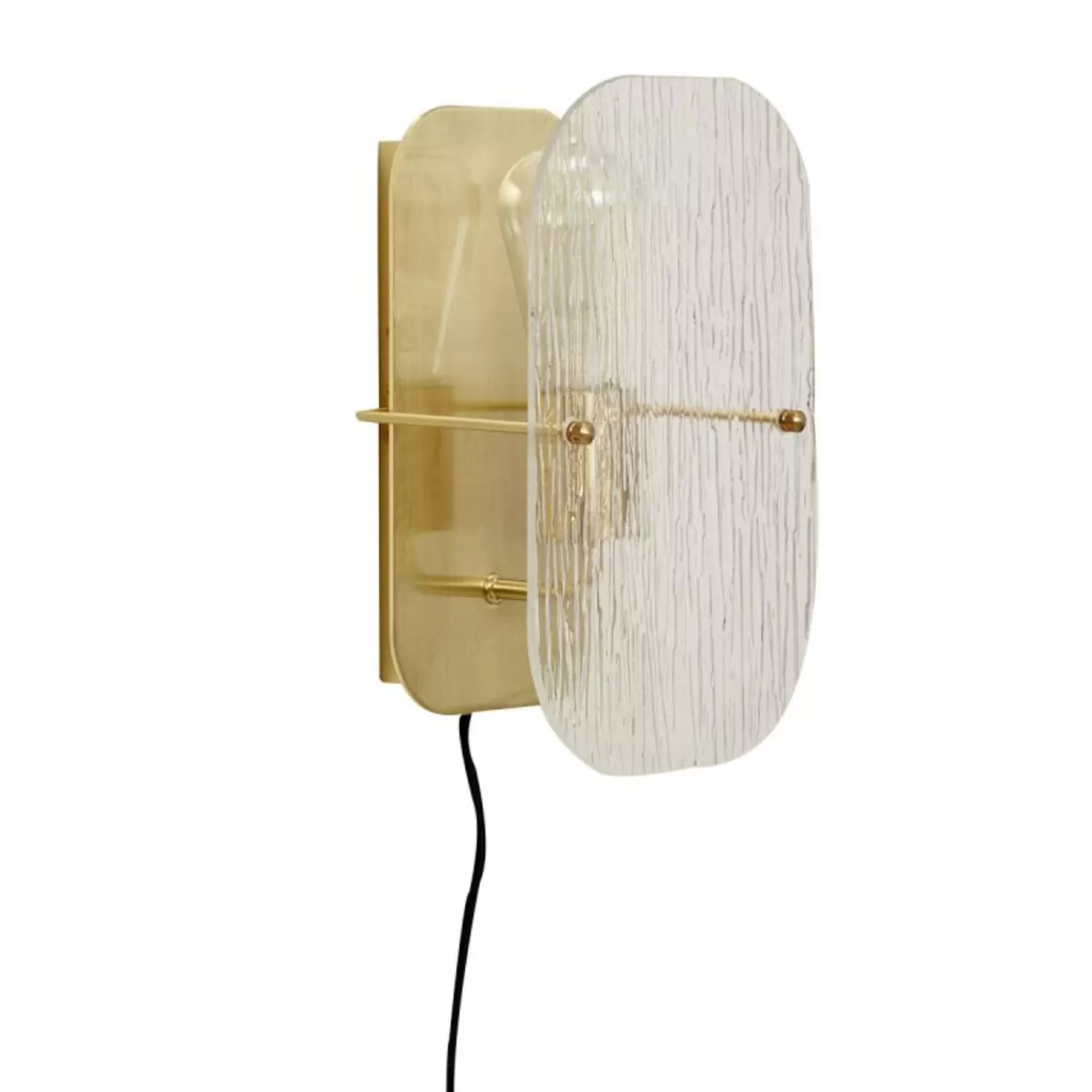 Hübsch Wall Lights^Ruffle Wall Lamp Brass Brass, Textured