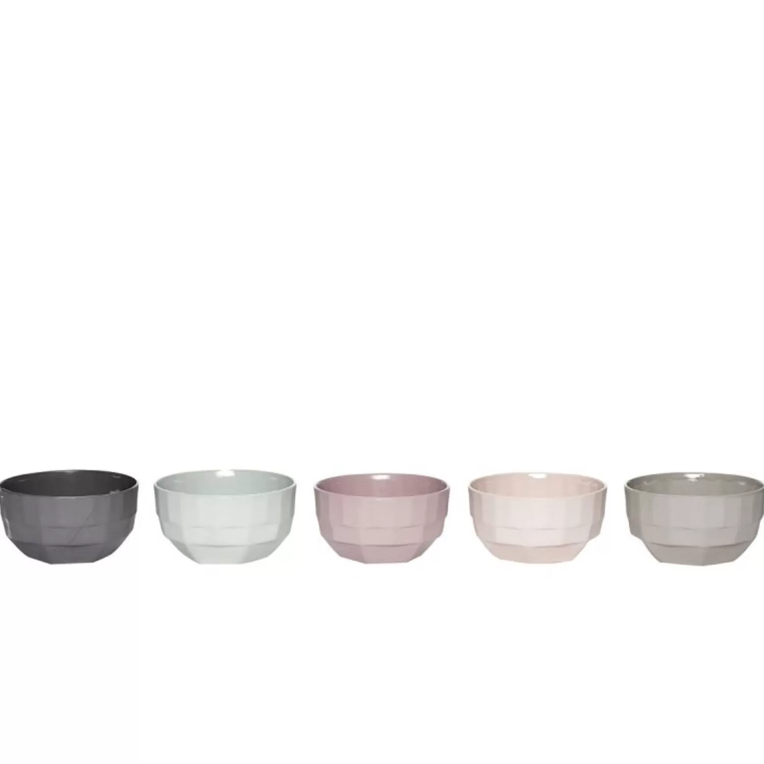 Hübsch Kitchen Accessories^Select Bowls Multicolour (Set Of 5) Dark Grey, Grey, Light Grey, Pink, Rose