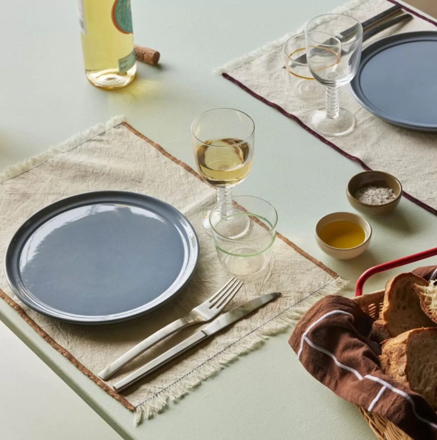 Hübsch Kitchen Textiles^Sera Placemat/Napkin Beige/Sand Olive, Sand