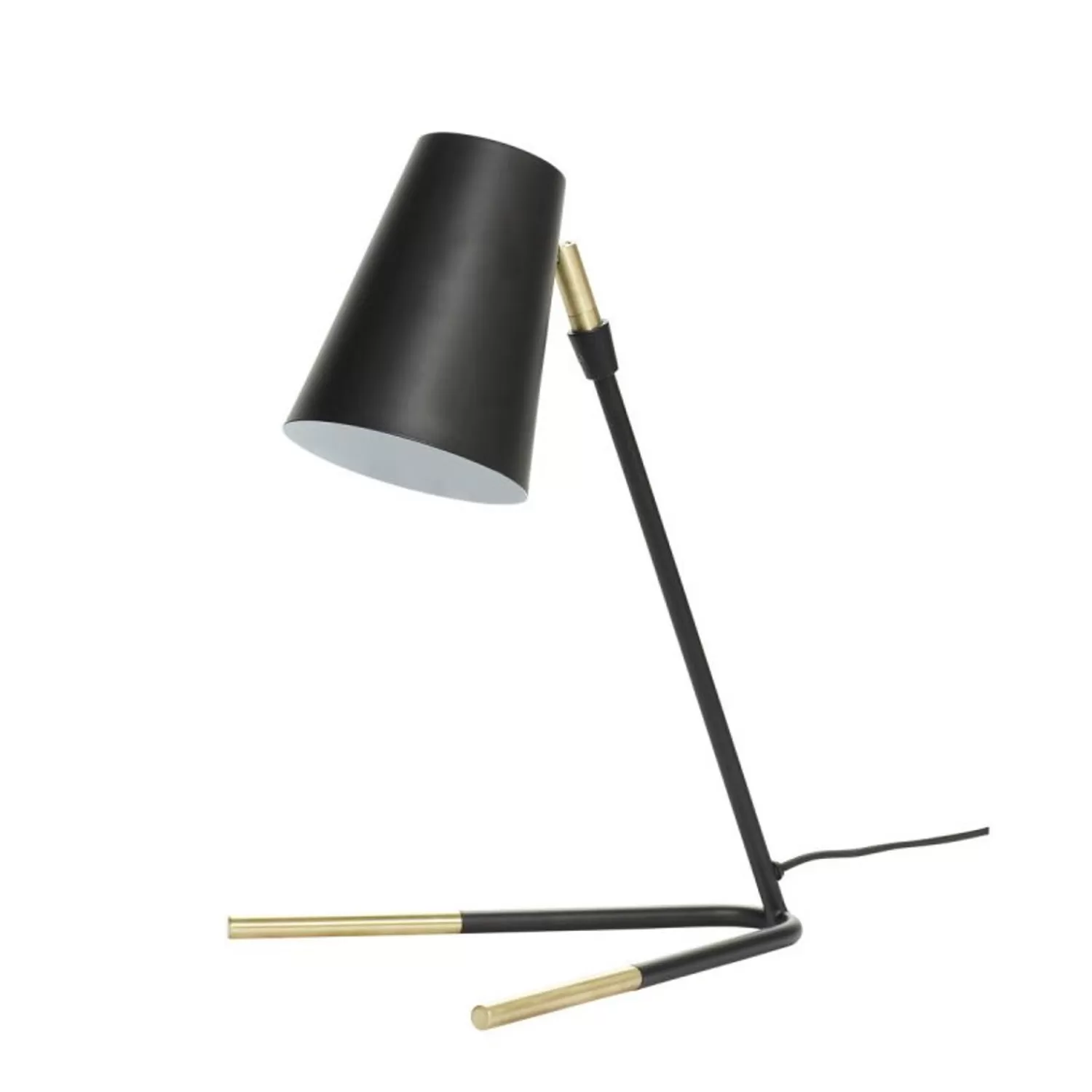 Hübsch Table Lamps^Slant Table Lamp Black Black, Brass