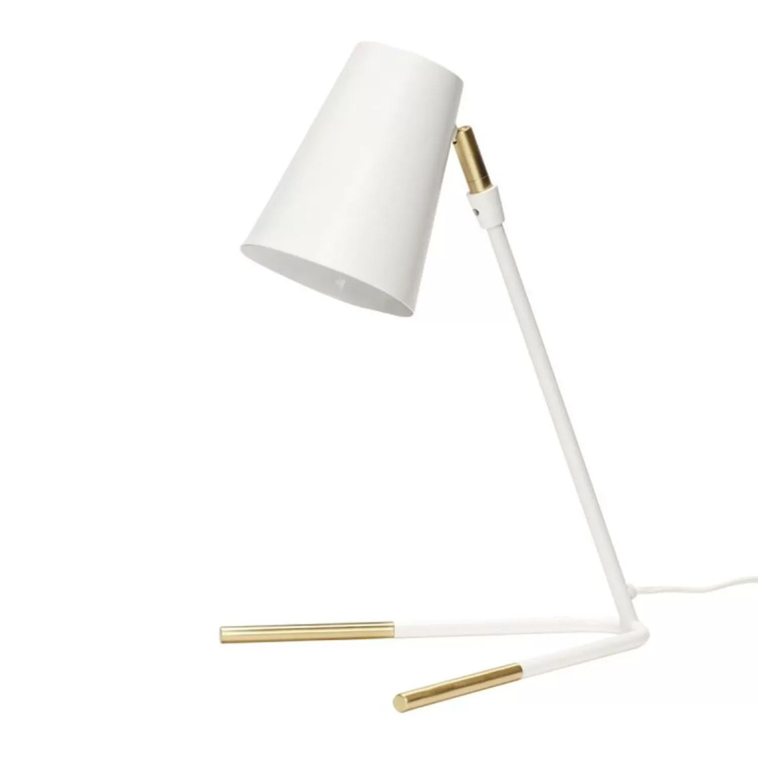 Hübsch Table Lamps^Slant Table Lamp White/Brass Brass, White