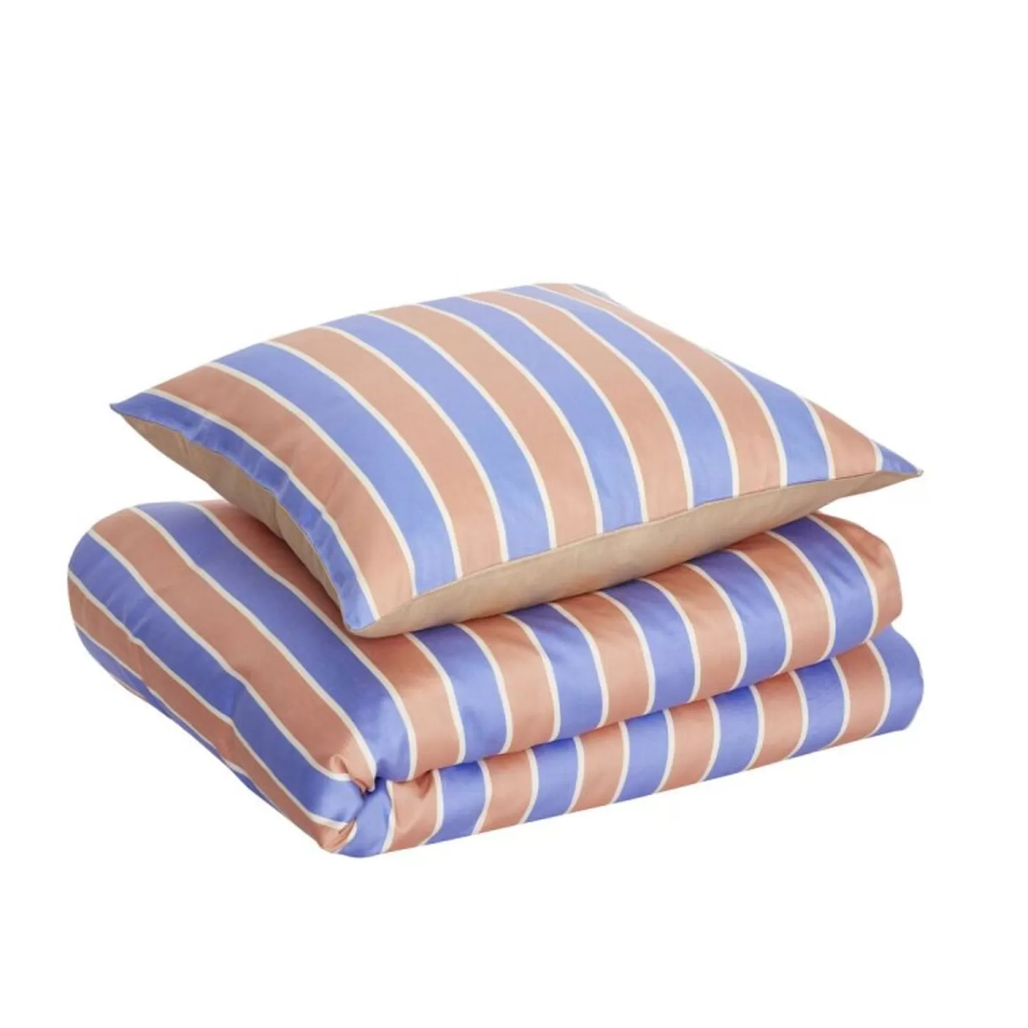 Hübsch Bed Linen^Solace Bed Linen 60X63 140X200 Blue/Orange Blue, Orange, White