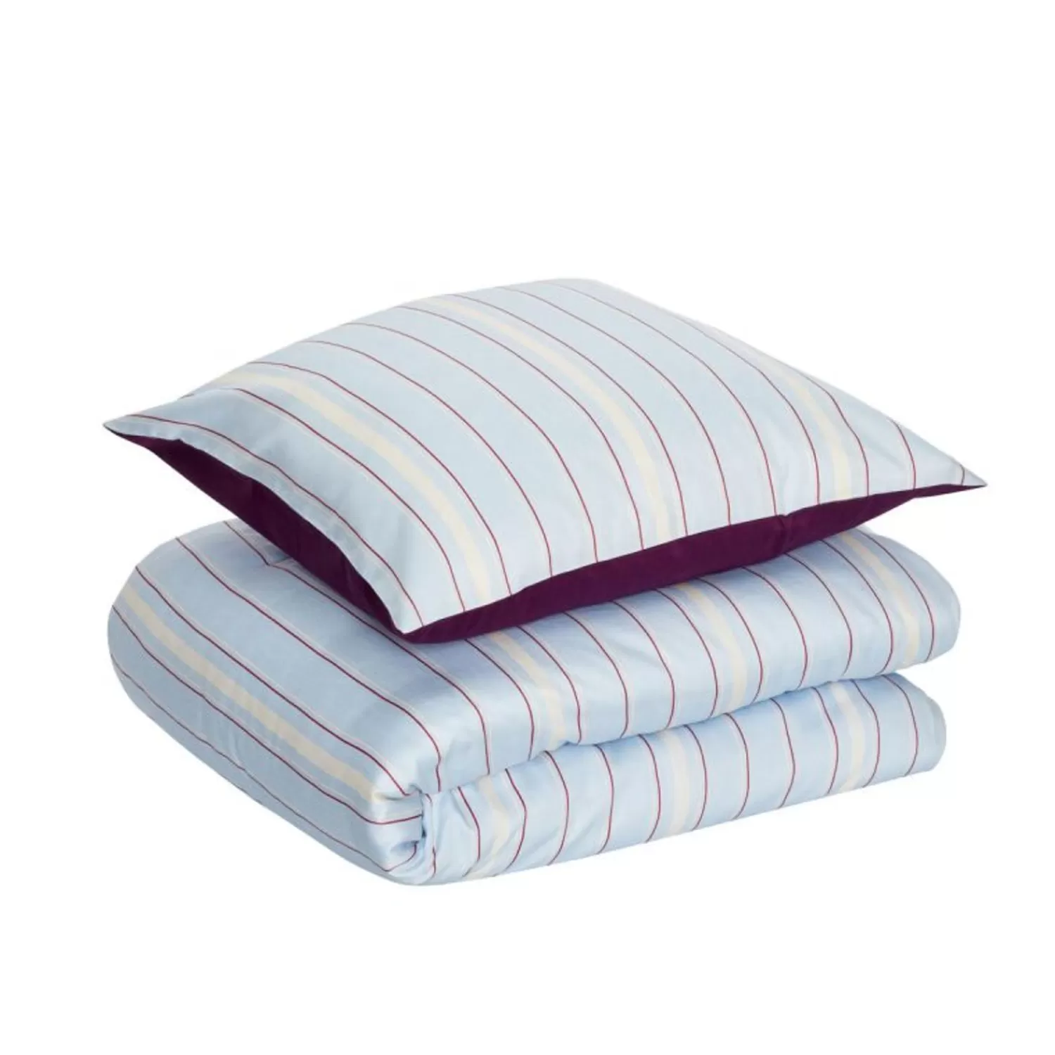 Hübsch Bed Linen^Solace Bed Linen 60X63 140X200 Light Blue Blue, Burgundy, Red, White