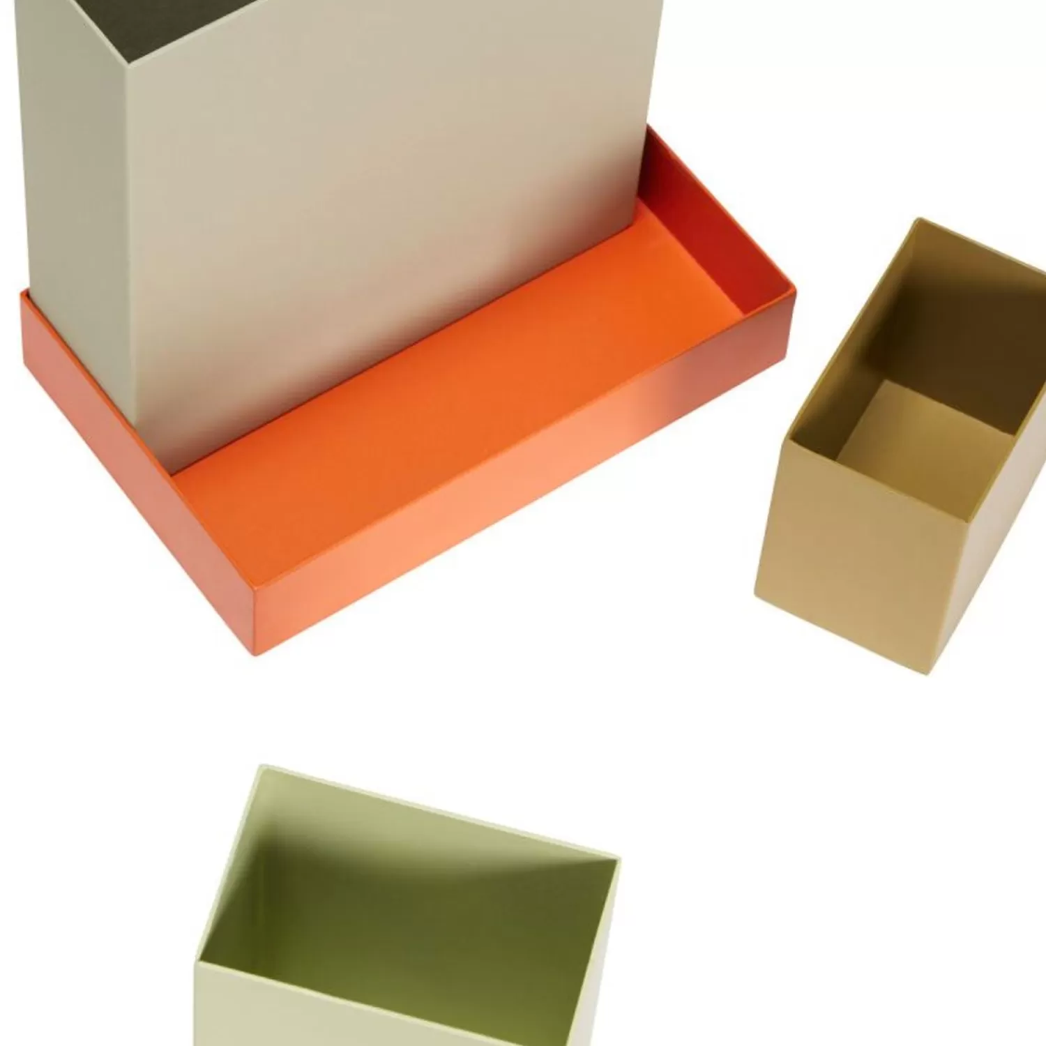 Hübsch Storage^Sortit Organiser Multicolour (Set Of 4) Light Green, Olive, Orange, Sand