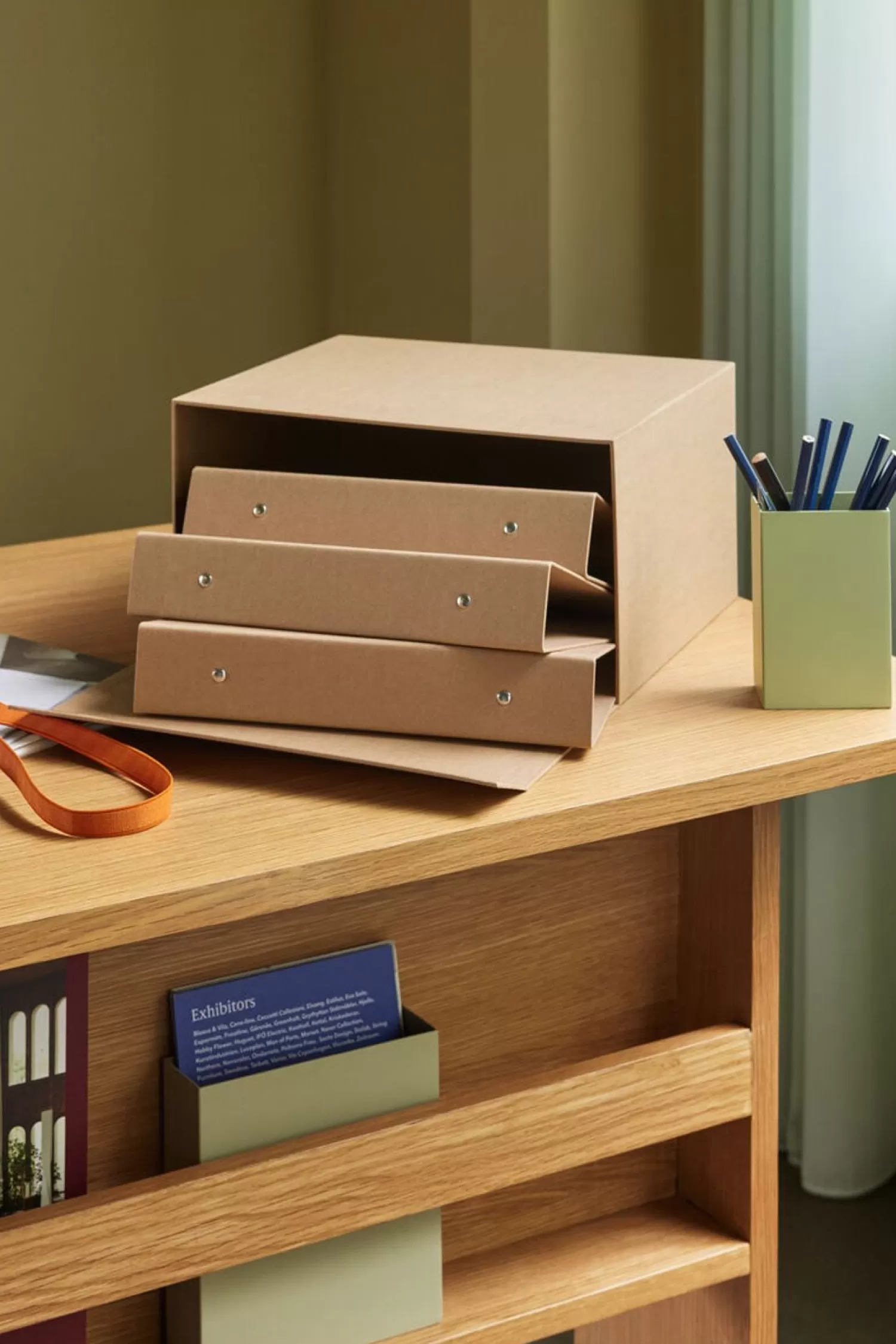 Hübsch Storage^Sortit Organiser Multicolour (Set Of 4) Light Green, Olive, Orange, Sand
