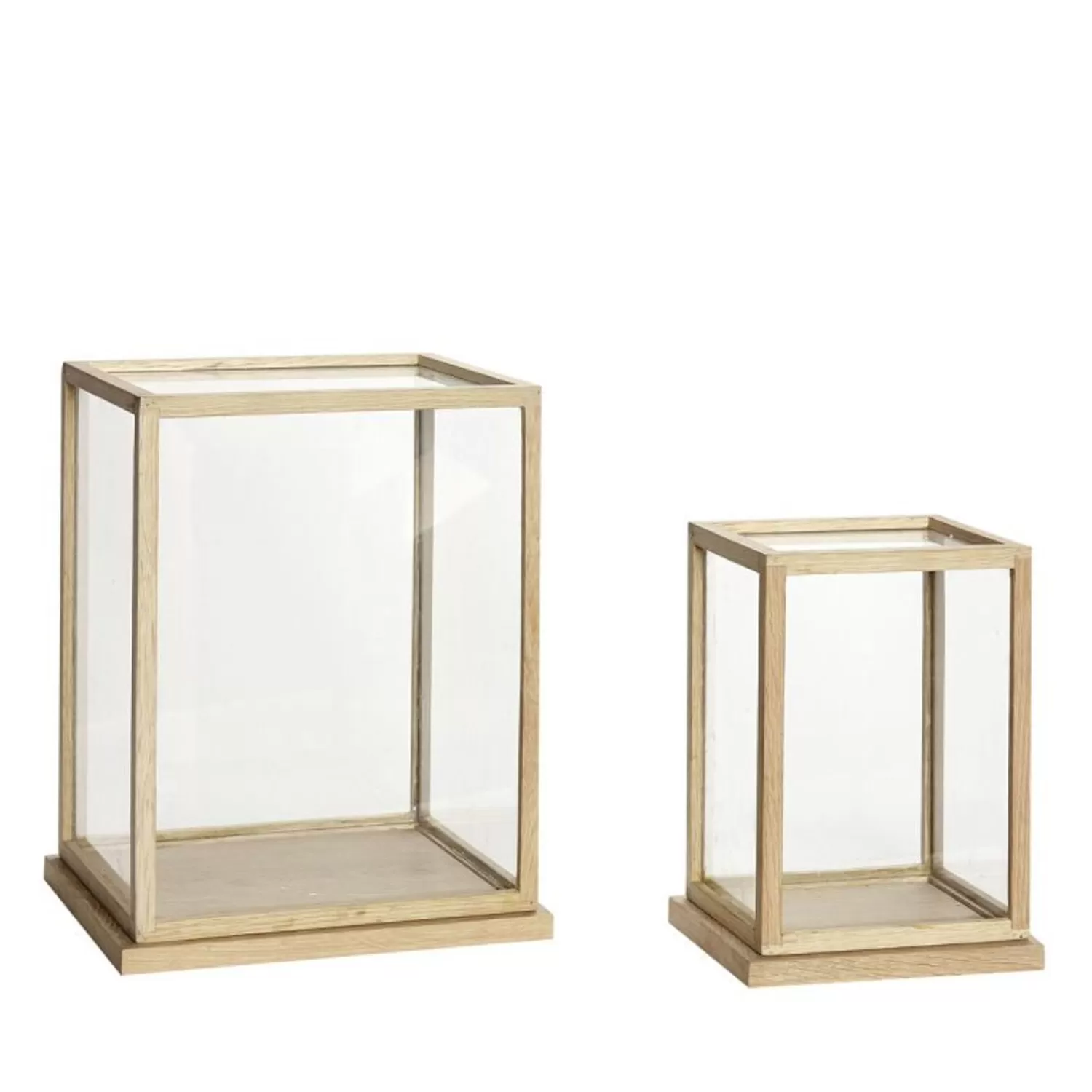 Hübsch Storage^Spectacle Display Boxes Large Natural (Set Of 2) Clear, Natural