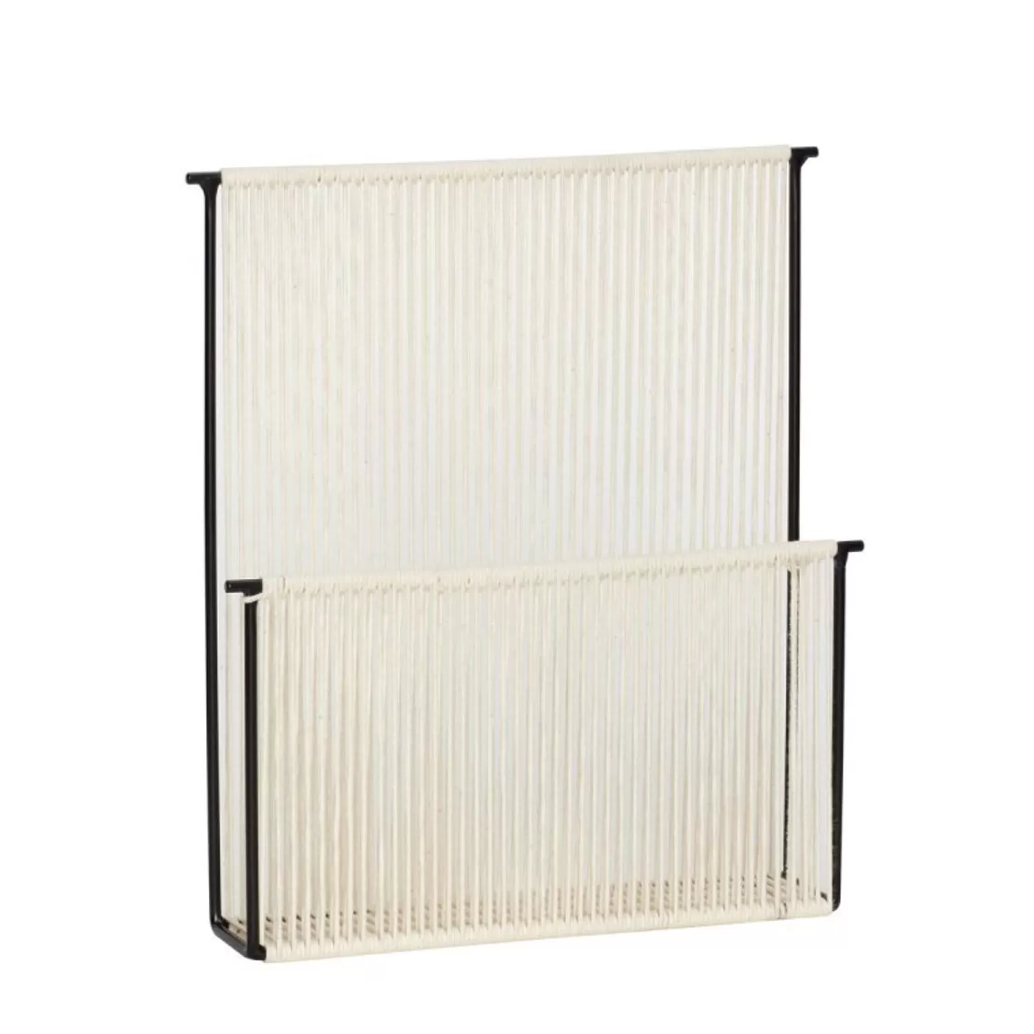 Hübsch Storage^String Wall Magazine Holder Black/White Black, Offwhite