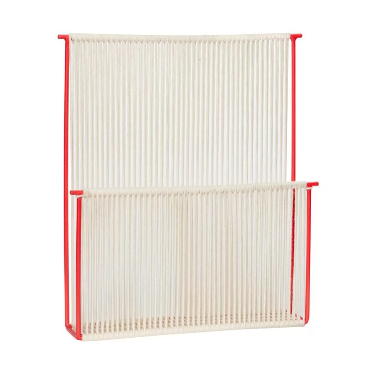 Hübsch Storage^String Wall Magazine Holder Red/White Offwhite, Red