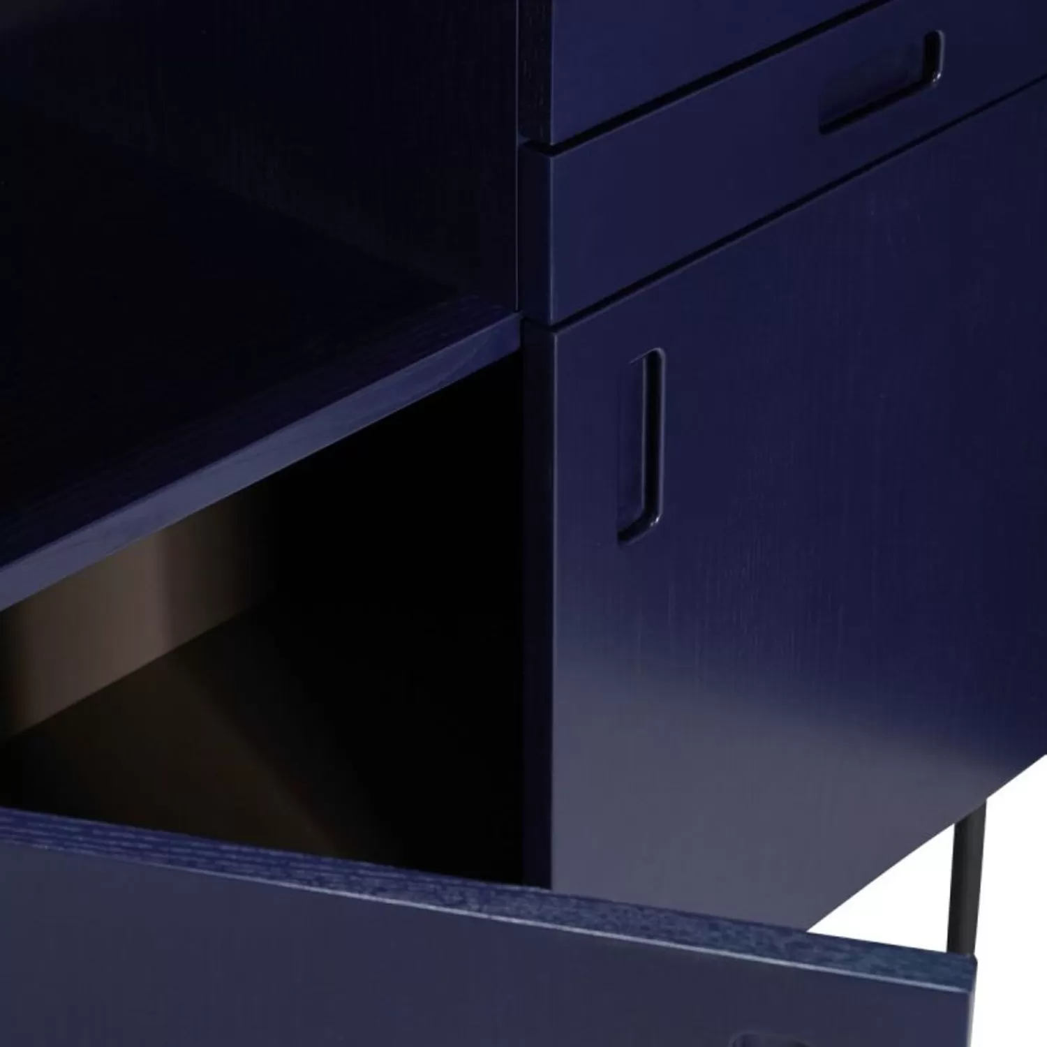 Hübsch Shelf Units & Storage^Study Cabinet Dark Blue/Grey Black, Dark Blue, Grey