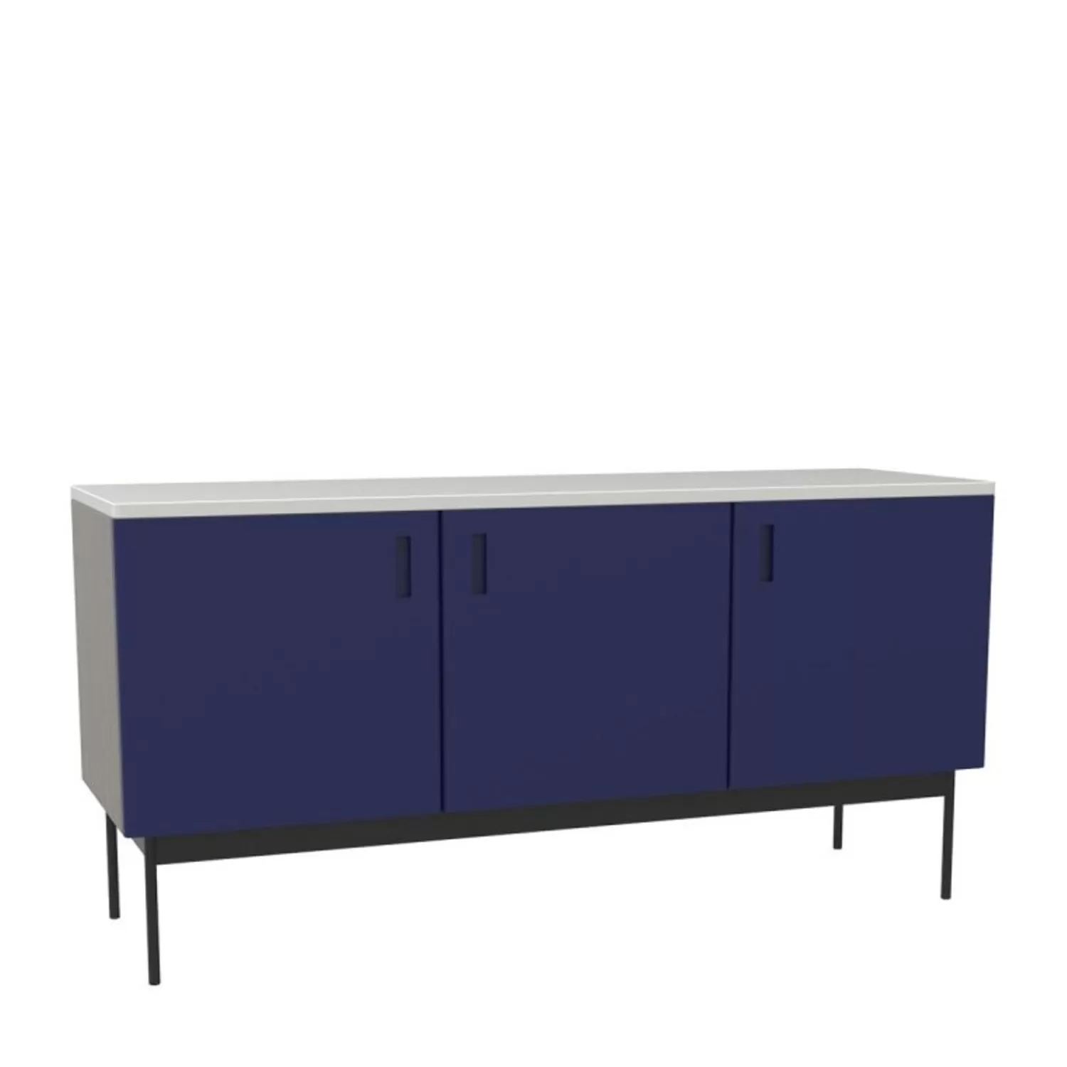 Hübsch Shelf Units & Storage^Study Console Table Dark Blue Black, Dark Blue, Grey