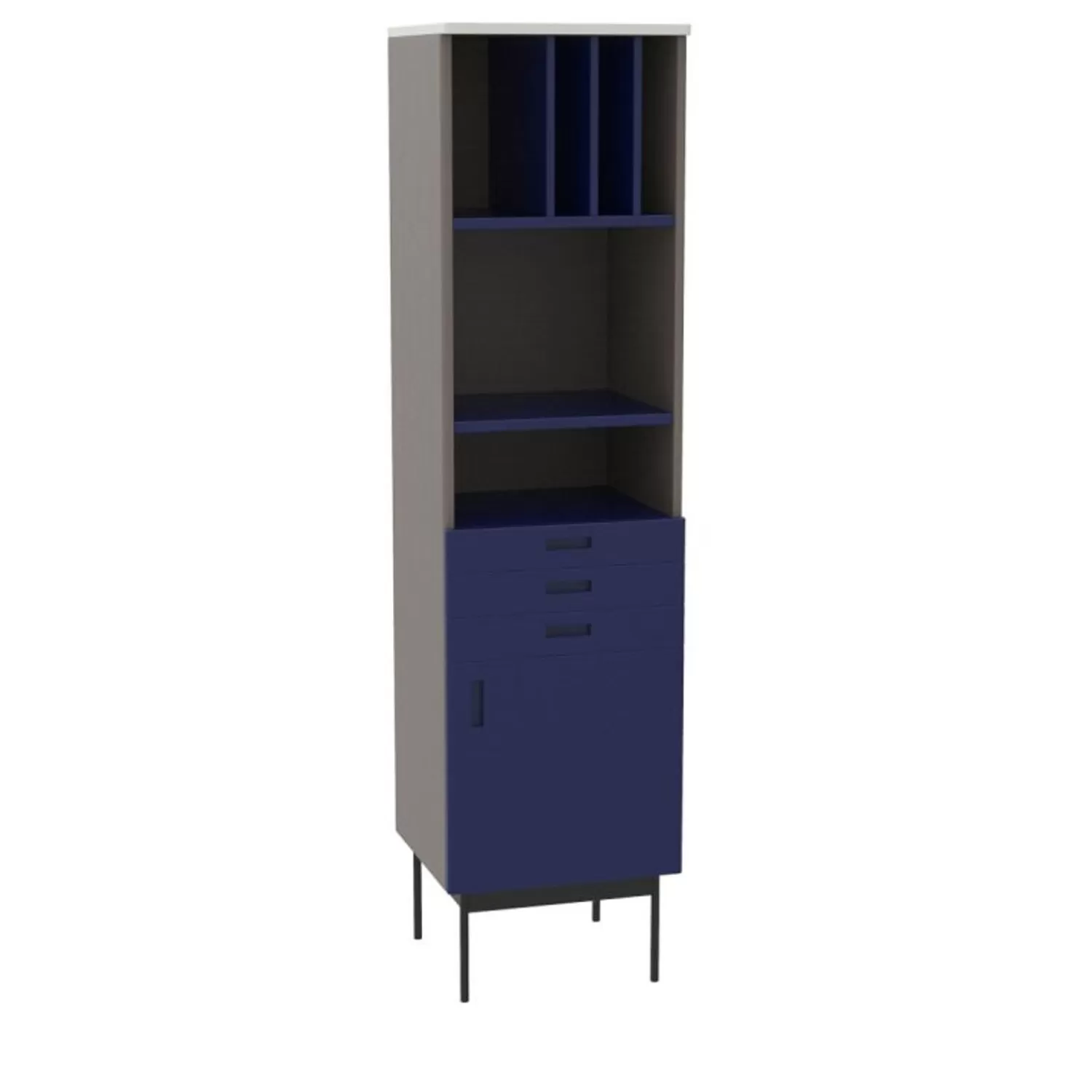 Hübsch Shelf Units & Storage^Study Shelf Unit Dark Blue/Grey Black, Dark Blue, Grey