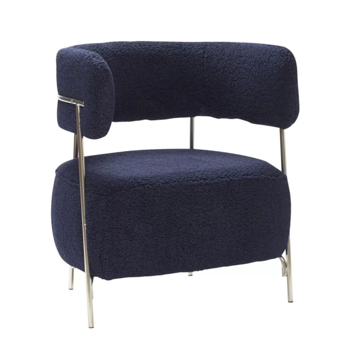 Hübsch Seating^Teddy Lounge Chair Blue Dark Blue, Nickel