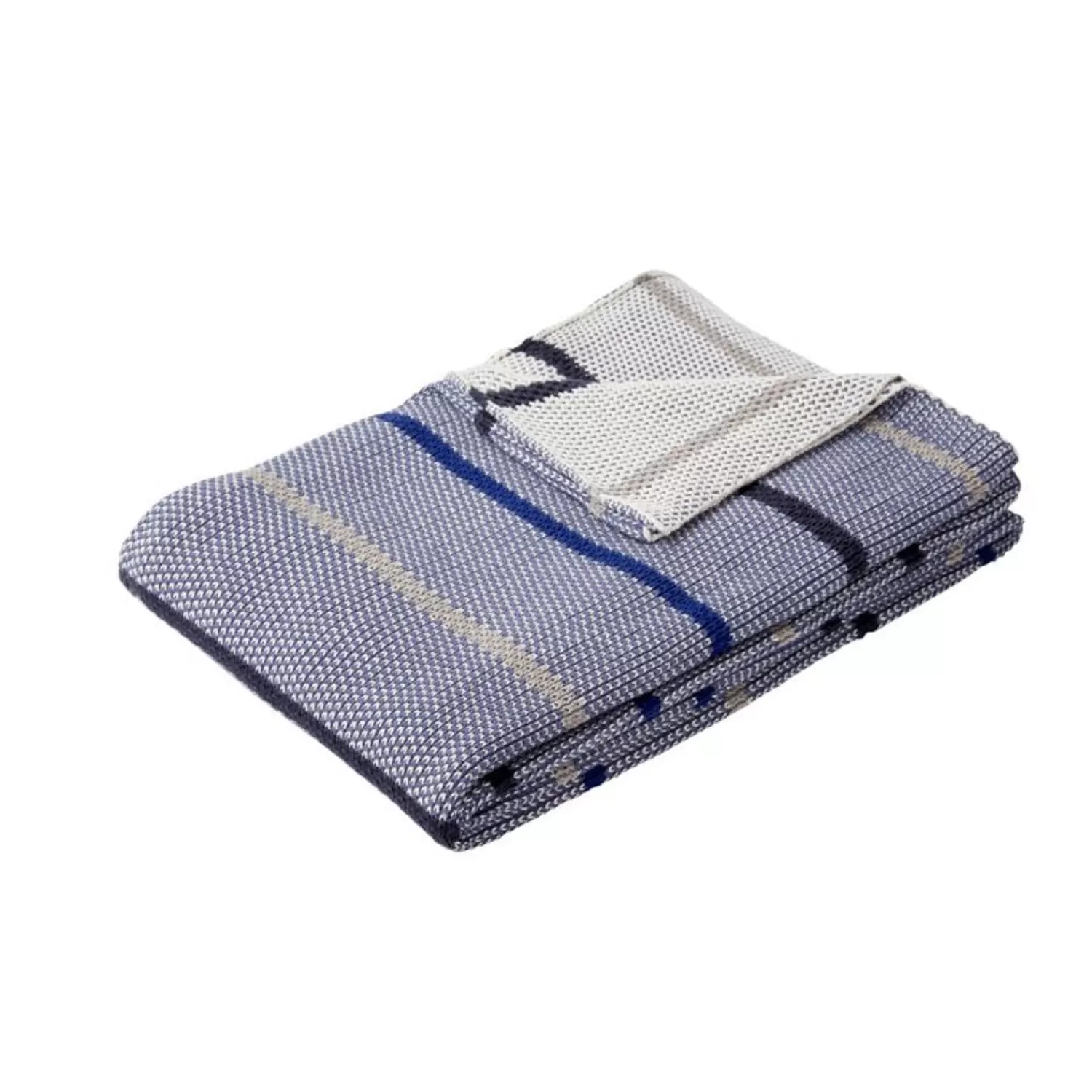 Hübsch Throws^Tone Plaid Blue Black, Blue, Grey