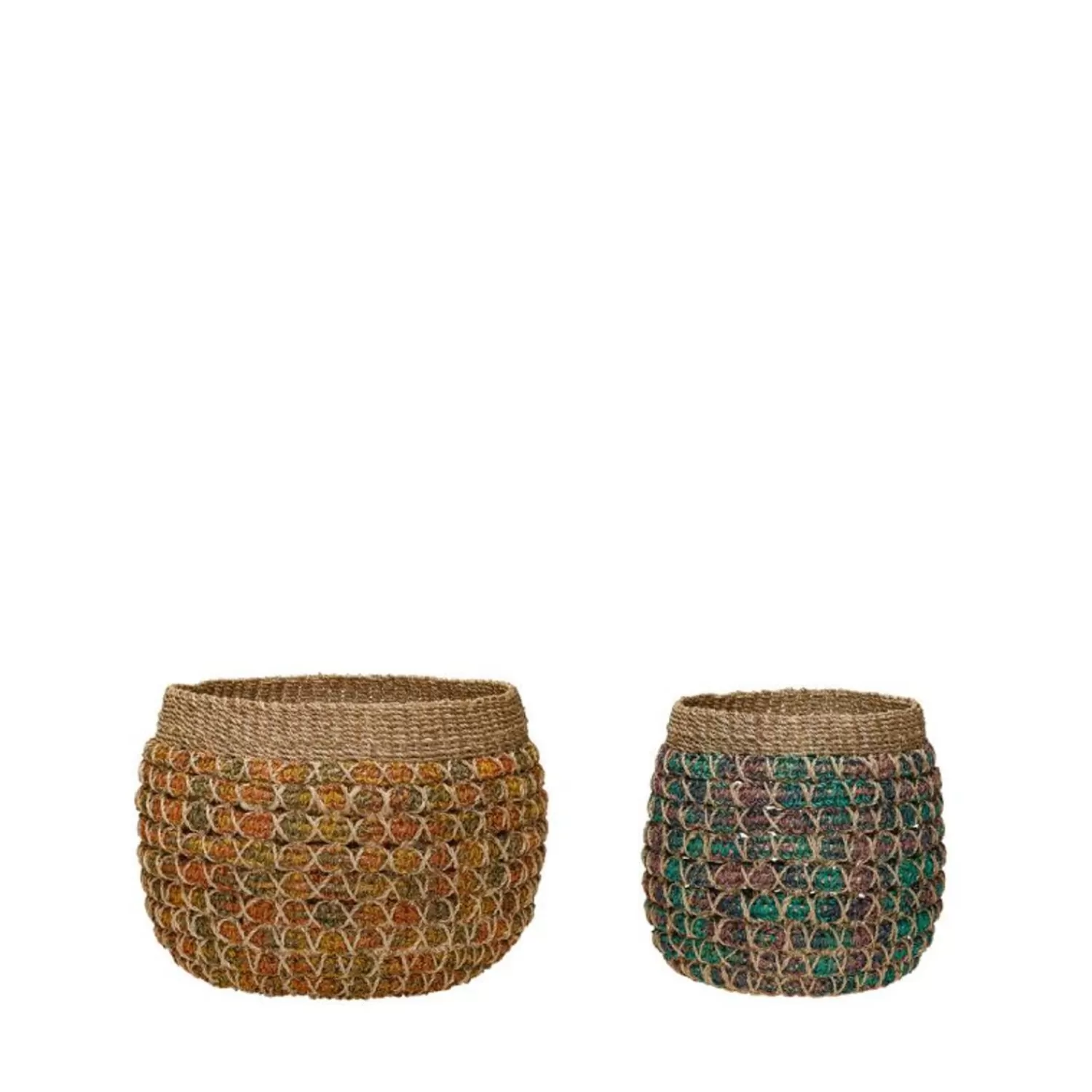 Hübsch Storage^Twist Baskets Multicolour (Set Of 2) Multi-Coloured