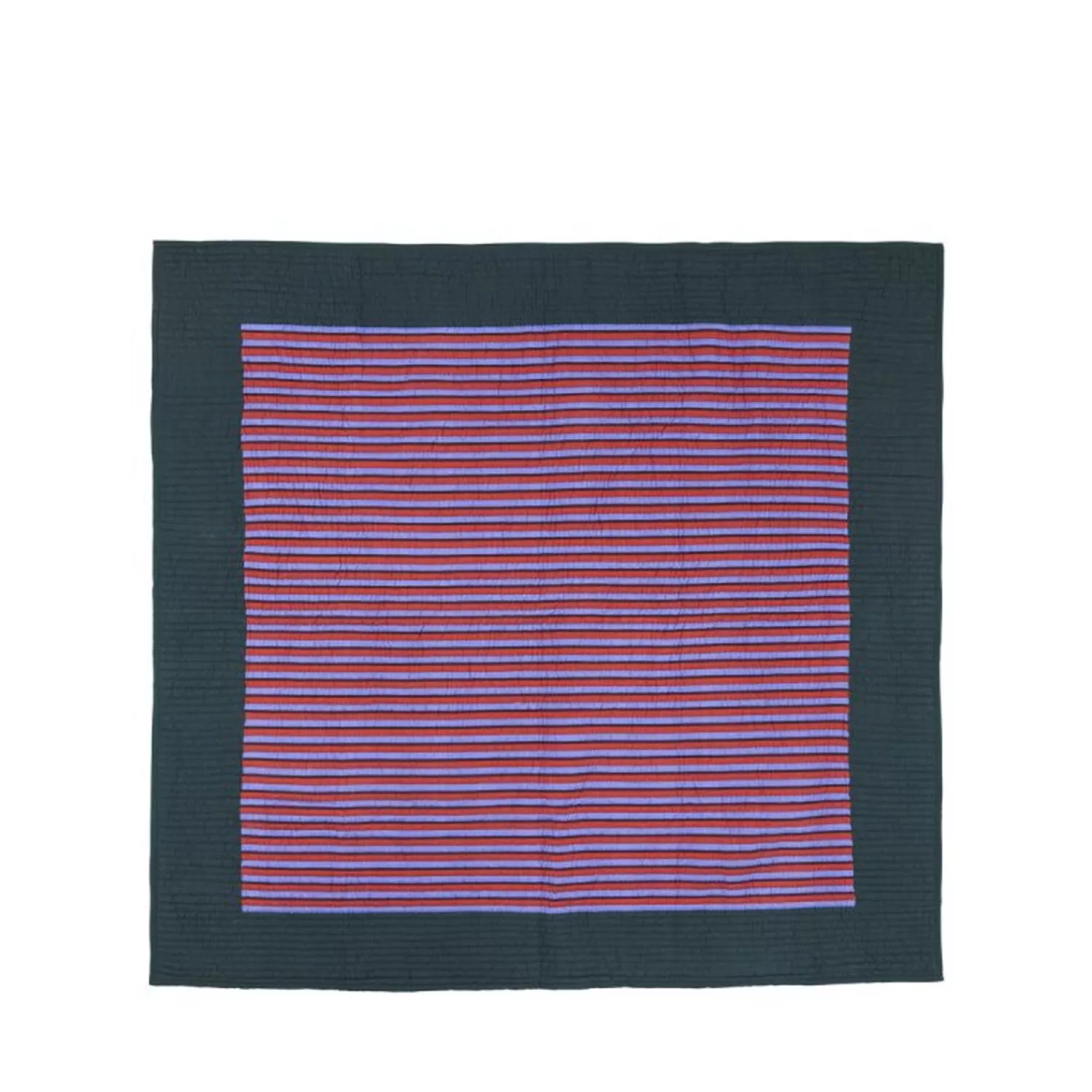 Hübsch Throws^Twist Bedspread Stripe 260 260 Petrol/Multicolour Multi-Coloured, Petrol