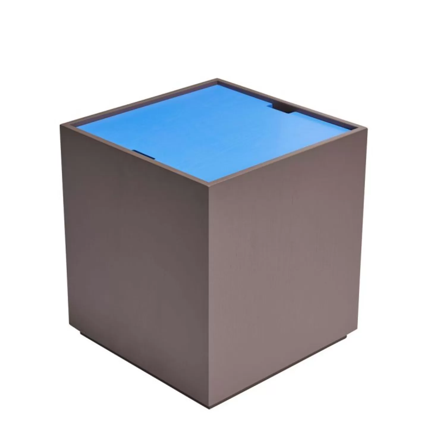 Hübsch Tables^Vault Side Table/Storage Box Brown/Blue Blue, Brown