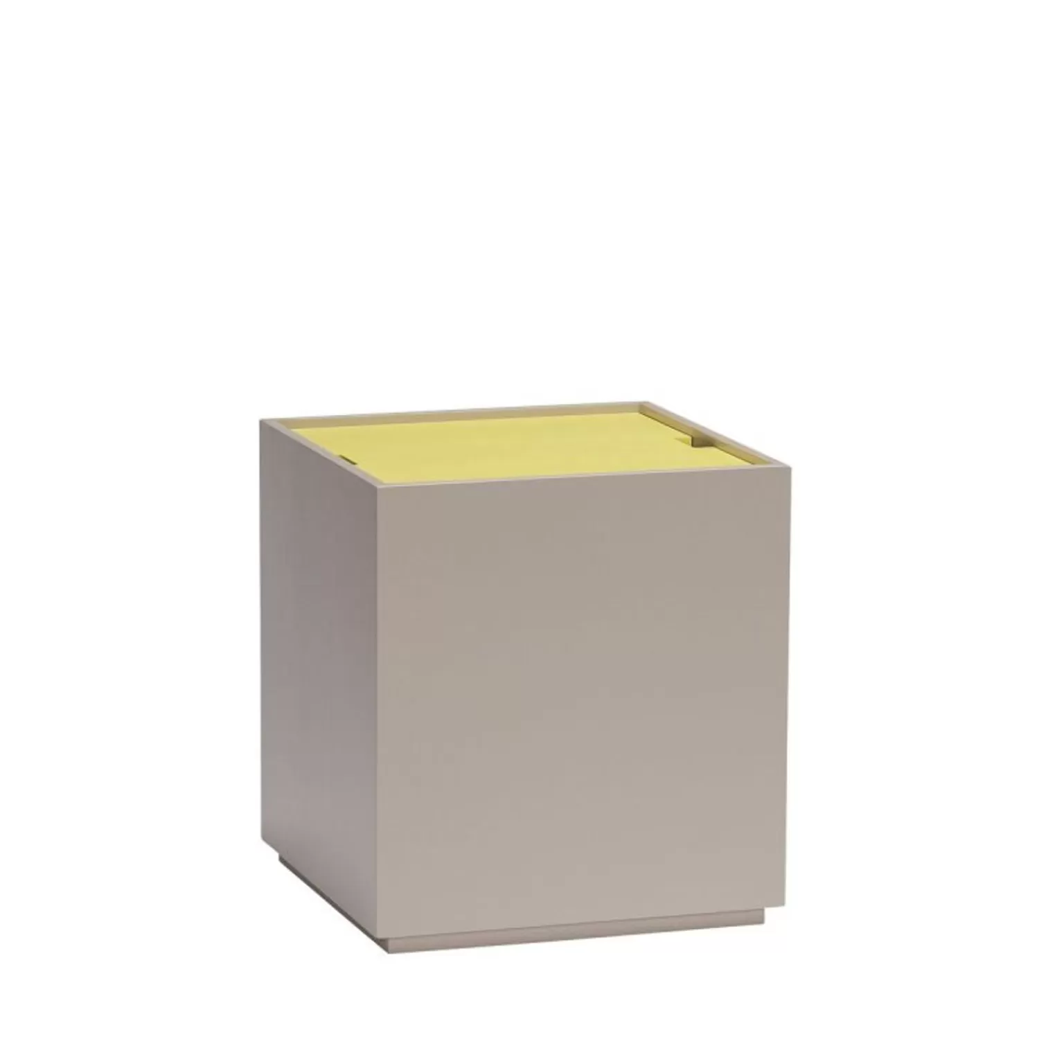 Hübsch Tables^Vault Side Table/Storage Box Grey/Yellow Sand, Yellow