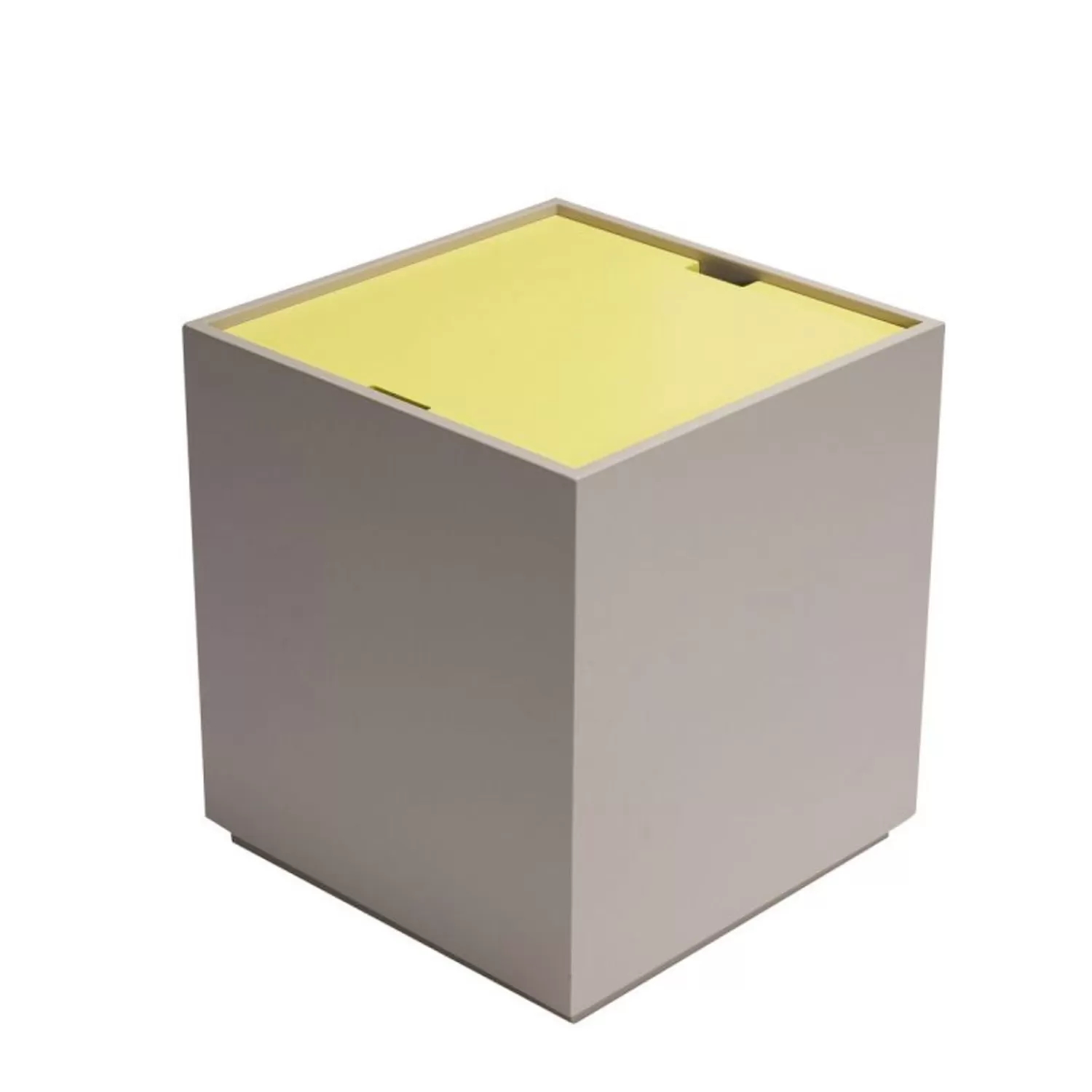 Hübsch Tables^Vault Side Table/Storage Box Grey/Yellow Sand, Yellow