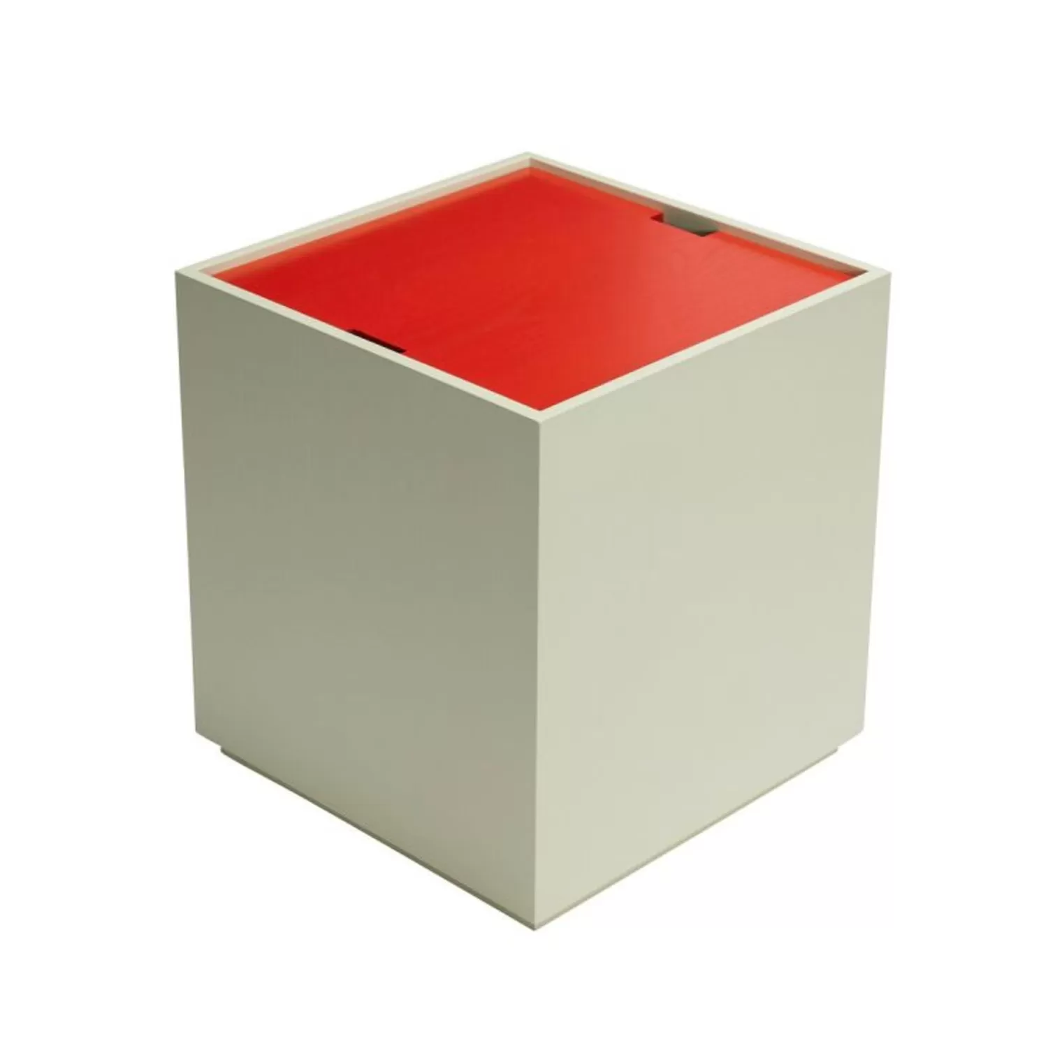 Hübsch Tables^Vault Side Table/Storage Box Light Green/Red Light Green, Red