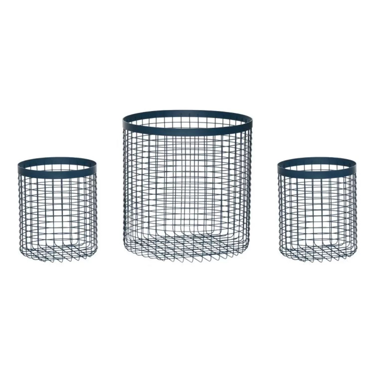 Hübsch Storage^Wiredup Baskets (Set Of 3) Blue